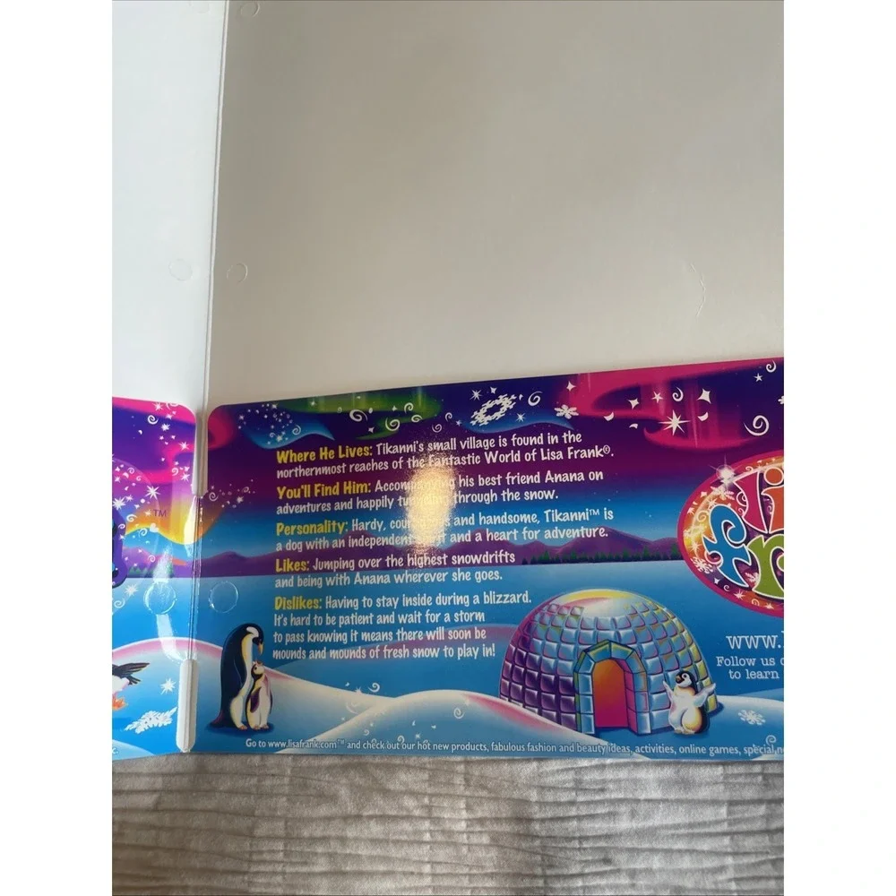 Lisa Frank Tikanni Husky Glitter School pocket Folder year 2010 Cardboard